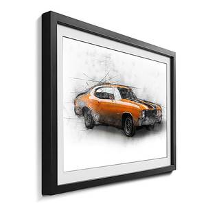 Gerahmtes Bild Muscle Car Fichte / Acrylglas - Orange