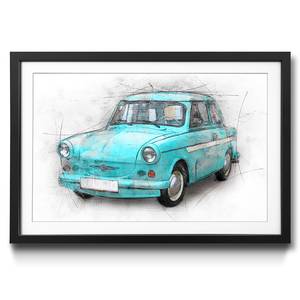 Tableau déco Old Trabant Épicéa / Plexiglas - Turquoise