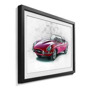 Quadro con cornice Red Jag Abete / Vetro acrilico - Rosso