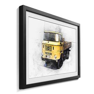 Quadro con cornice W50 Abete / Vetro acrilico - Giallo