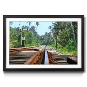 Gerahmtes Bild Sri Lanka Rails Fichte / Acrylglas - Mehrfarbig