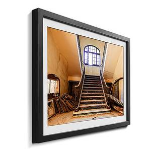 Ingelijste afbeelding Stairway to Time sparrenhout/acrylglas - beige/bruin