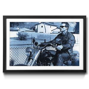 Ingelijste afbeelding Terminator sparrenhout/acrylglas - blauw/wit