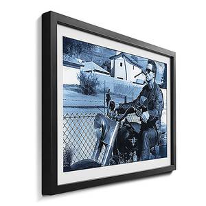 Quadro con cornice Terminator Abete / Vetro acrilico - Blu / Bianco