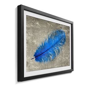 Quadro con cornice Feather in Blue Abete / Vetro acrilico