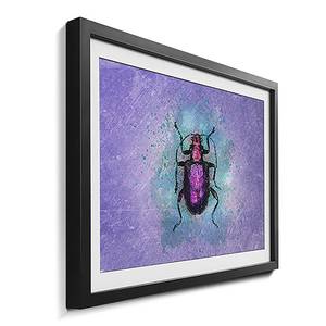 Gerahmtes Bild Purple Friend Fichte / Acrylglas - Lila / Blau