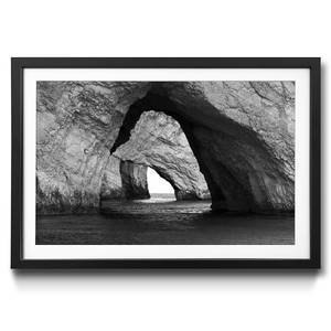 Ingelijste afbeelding Blue Caves sparrenhout/acrylglas - zwart/wit