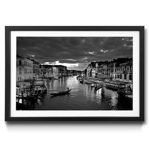 Ingelijste afbeelding Canal Grande sparrenhout/acrylglas - zwart/wit
