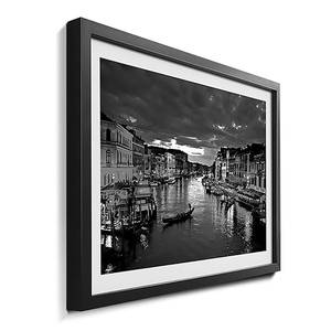 Ingelijste afbeelding Canal Grande sparrenhout/acrylglas - zwart/wit