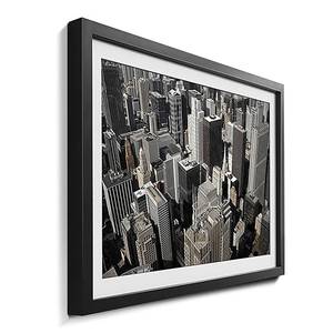 Gerahmtes Bild City Of Chicago Fichte / Acrylglas - Schwarz / Weiß