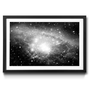 Ingelijste afbeelding Galaxy II sparrenhout/acrylglas - zwart/wit