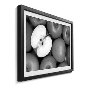 Tableau déco Green Apples Épicéa / Plexiglas - Noir / Blanc