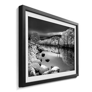 Ingelijste afbeelding Mystic River II sparrenhout/acrylglas - zwart/wit