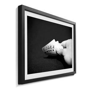 Tableau déco Royal Flush II Épicéa / Plexiglas - Noir / Blanc