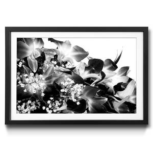 Ingelijste afbeelding Orchid Blossoms sparrenhout/acrylglas - zwart/wit