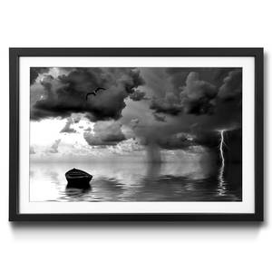 Gerahmtes Bild The Lonely Old Boat Fichte / Acrylglas - Schwarz / Weiß