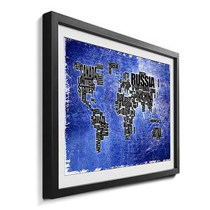 Gerahmtes Bild Worldmap No. 2 Fichte / Acrylglas