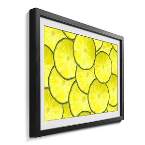 Ingelijste afbeelding Limettenscheiben sparrenhout/acrylglas