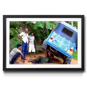 Quadro con cornice Sri Lanka Carrepair Abete / Vetro acrilico - Multicolore
