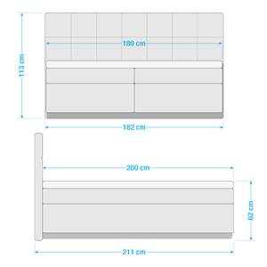 Boxspringbett Aida Komfort Webstoff - Anthrazit - H3