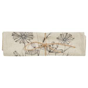 Runner Flower Poliestere / Lino - Naturale