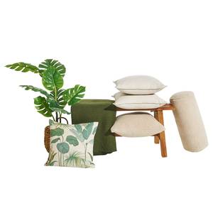 Housse de coussin Tropical Polyester / Lin - Naturel