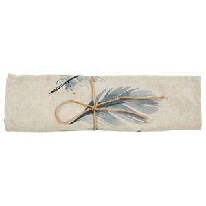 Tafelloper Feathers polyester/linnen - natuurlijk