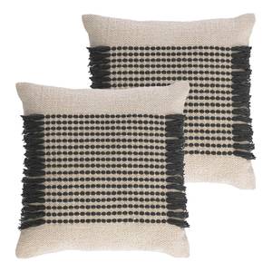 Housses de coussin Odelia (lot de 2) Coton - Beige / Noir