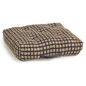 Galette de chaise Adelma Jute / Coton - Beige / Noir - 63 x 20 cm