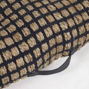 Galette de chaise Adelma Jute / Coton - Beige / Noir - 63 x 20 cm