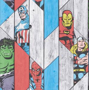 Papiertapete Marvel Holz Papier - Mehrfarbig