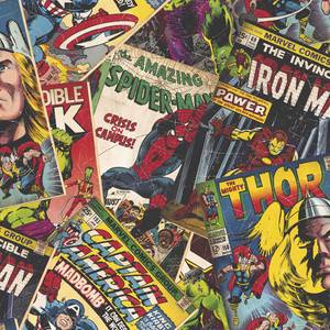 Vliestapete Marvel Comics Vlies - Mehrfarbig