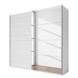Armoire à portes coulissantes Nilla Verre - Blanc - Imitation pin blanc - Largeur : 220 cm