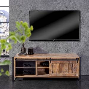 Tv-meubel Toleos grof gezaagd massief mangohout/ijzer - mangohout/zwart
