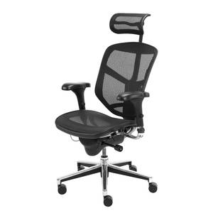 Sedia da ufficio ergonomica ENJOY Mesh / Materiale plastico / Alluminio - Nero / Color cromo