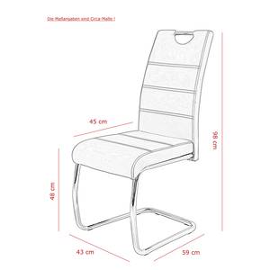 Freischwinger La Paz Kunstleder / Metall - Chrom - Weiß - 4er Set