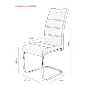 Freischwinger La Paz Kunstleder / Metall - Chrom - Cappuccino - 4er Set