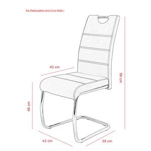 Freischwinger La Paz Kunstleder / Metall - Chrom - Braun - 4er Set