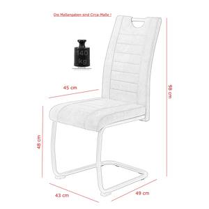 Chaise cantilever Wisches Microfibre / Acier inoxydable - Limon - Lot de 4