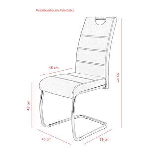 Chaise cantilever La Paz II Microfibre / Métal - Chrome - Limon vintage - Lot de 4