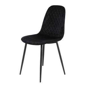 Chaise Rudine Microfibre/ Acier - Noir - Noir - Lot de 4