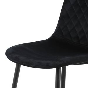 Chaise Rudine Microfibre/ Acier - Noir - Noir - Lot de 4