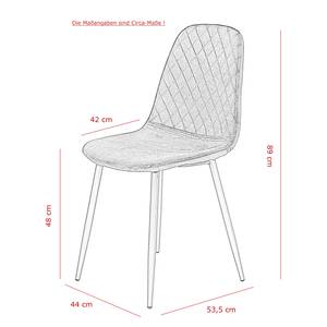 Eetkamerstoel Rudine microvezel/staal - zwart - Zwart - 4-delige set