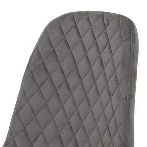 Chaise Rudine Microfibre/ Acier - Noir - Gris - Lot de 4