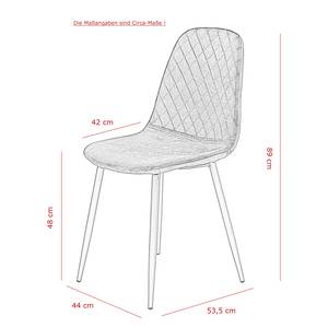 Eetkamerstoel Rudine microvezel/staal - zwart - Grijs - 4-delige set