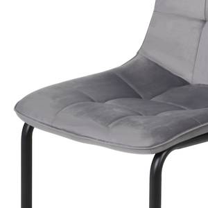 Chaise cantilever Seline Microfibre/ Acier - Noir - Gris - Lot de 4