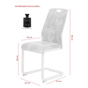 Chaise cantilever Cotulla Microfibre / Métal - Noir - Anthracite - Lot de 4