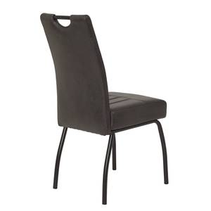 Gestoffeerde stoel Brookville microvezel/staal - Antraciet - 4-delige set