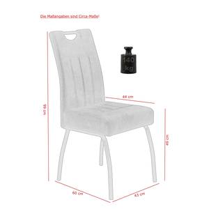 Gestoffeerde stoel Brookville microvezel/staal - Antraciet - 4-delige set