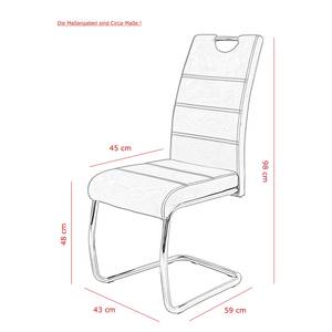 Chaise cantilever Frenois Microfibre / Acier - Limon - Lot de 4